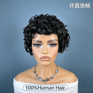 �ڕ����˰l�ٰlȫ�C�ƶ̿��^�׾��lpixie cut wig�F؛����l