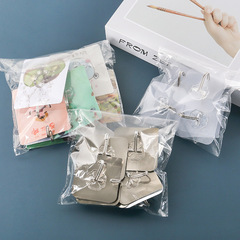 Pack of 10 transparent sticky hooks printed hooks household punch-free clothes hooks kitchen bathroom door back hooks