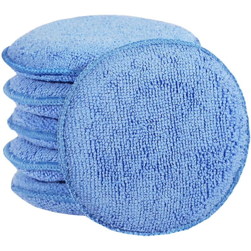 Wax Applicator Pad Microfiber with Finger Pocket Foam Car Wax Applicator Pad for Car Cleaning and Polishing