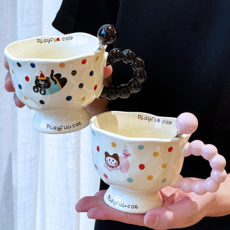 Cute Mug Couple Pair of Cups for Girls, High-Looking Ceramic Cup, Breakfast Cup, Birthday Gift for Men, Coffee Cup