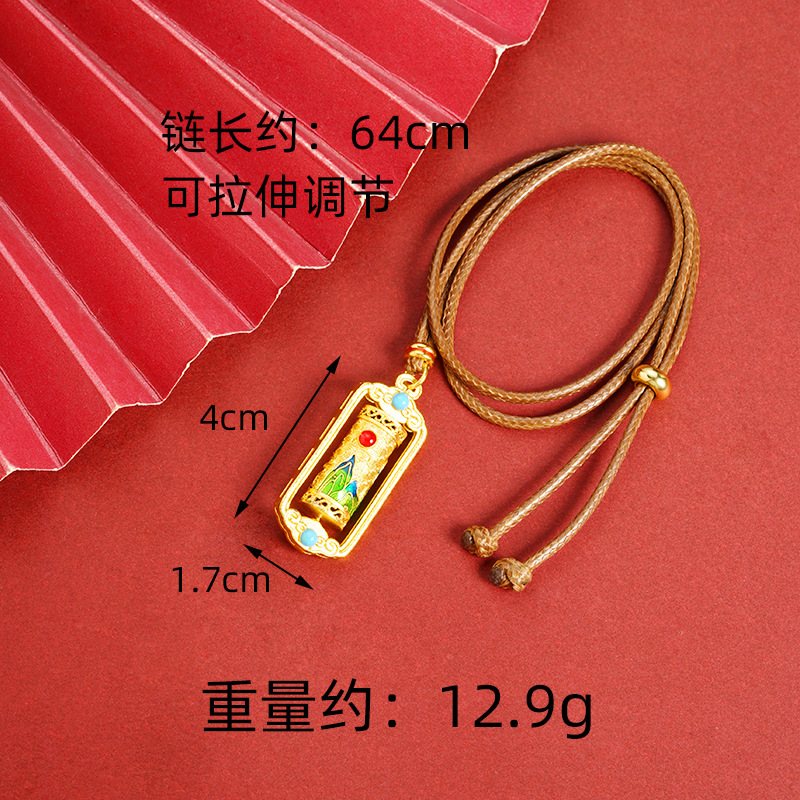 Vietnam Shajin Ruyi gira el cilindro de meridiano de miles de collar de esmalte de color de esmalte no se desvanece al por mayor fabricantes