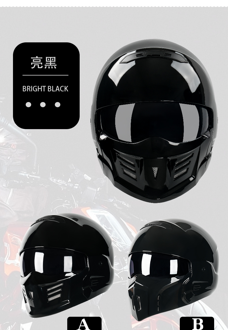 Retro Motorcycle Helmet 3C Certified Full/Half Helmet