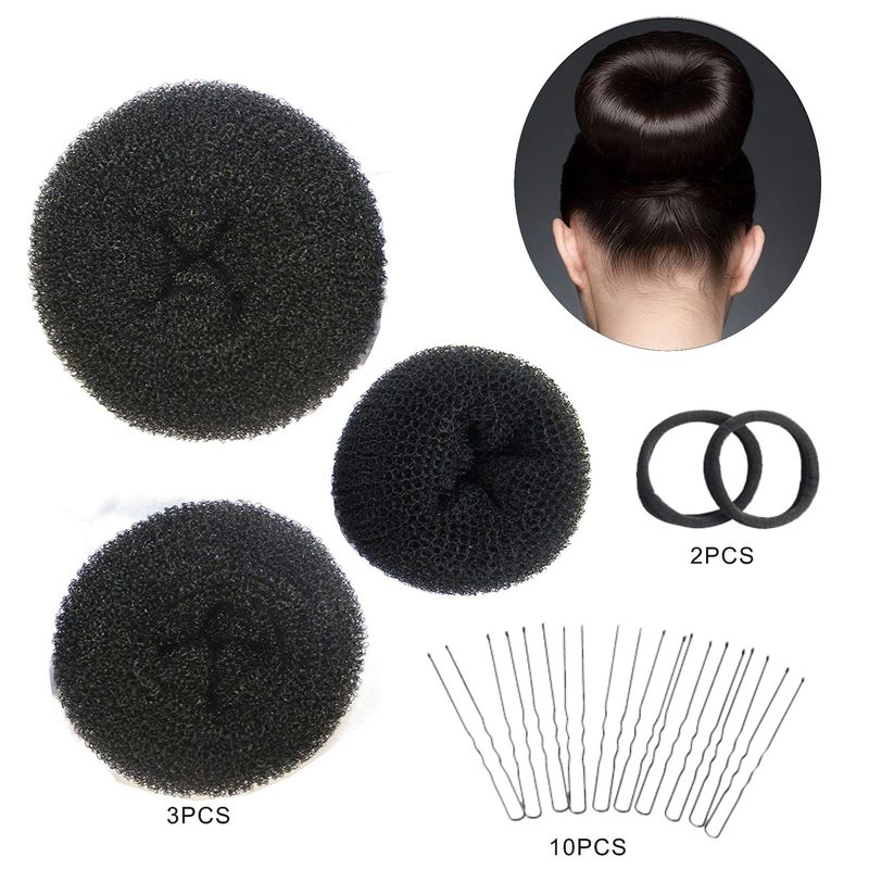 Amazonベストセラー日本と韓国のヘアアクセサリードーナツU字型クリップ高弾性ゴムバンドヘアアクセサリーセットボールヘアセット|undefined