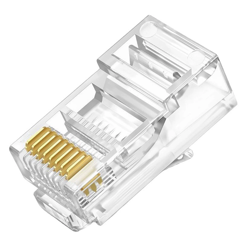 Fangbei RJ45 Класс 6 8P8C неэкранированная позолоченная сетевая хрустальная головка CAT6 UTP Кристаллическая головка класса 6