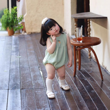 2026春夏款婴儿无袖背心欧美风包屁哈衣男女宝宝可爱外出连体爬服