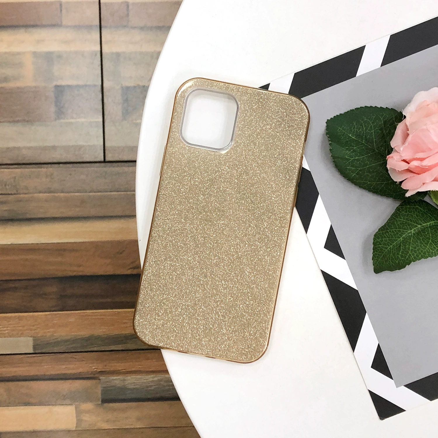 Phone case (Apple) compatible iPhone 6→16E, gradient glitter, glitter paper+TPU+PC