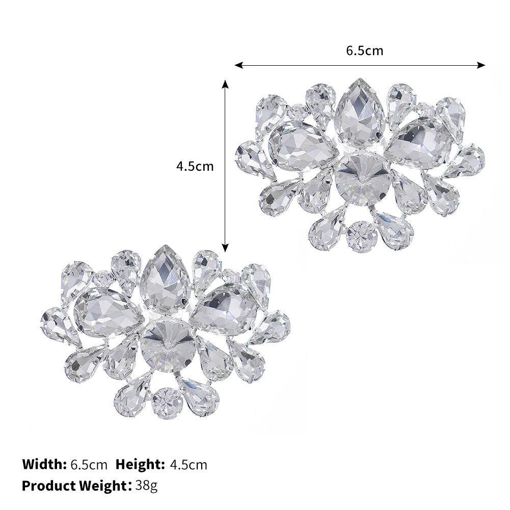 European And American Shoe Accessories DIYLarge Water Drop Rhinestone Buckle With Diamond Bridal Shoes Flower High Heels Wedding Shoes Accessories Shoe Buckle