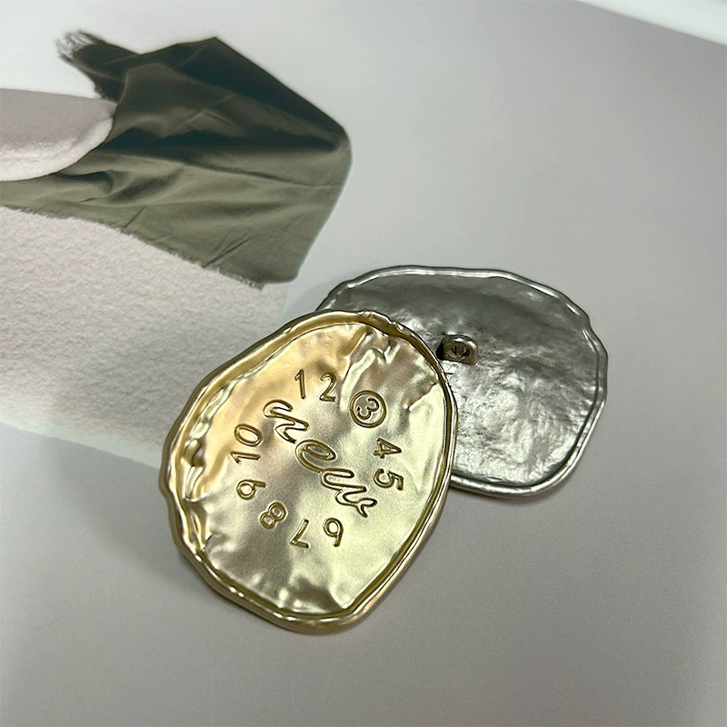 12345678910 Digital Metal Button Fashion Oval DIY Alloy Button Coat Jacket Hair Rope Decorative Buckle