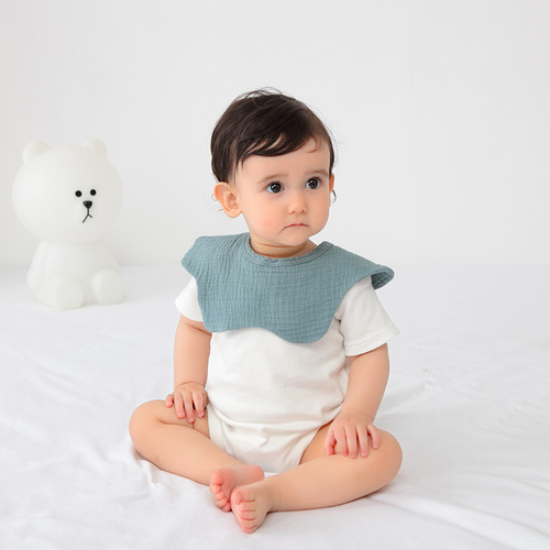 Male and female baby bibs eating saliva napkin cotton gauze bib absorbent summer newborn baby 360 degree rotatable