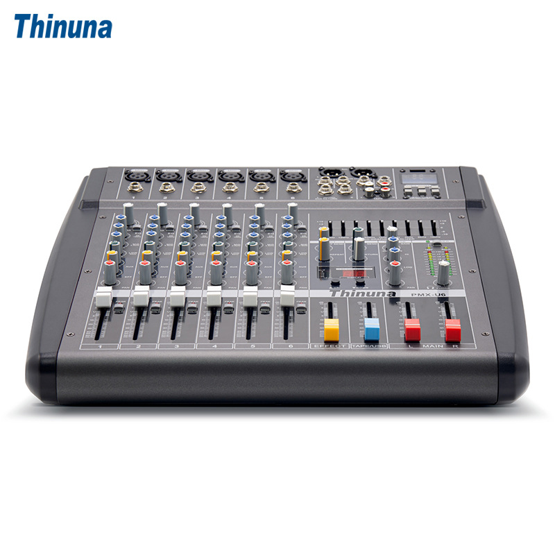 Thinuna PMX-U6 带功放USB蓝牙多功能6路调音台会议室演出舞台