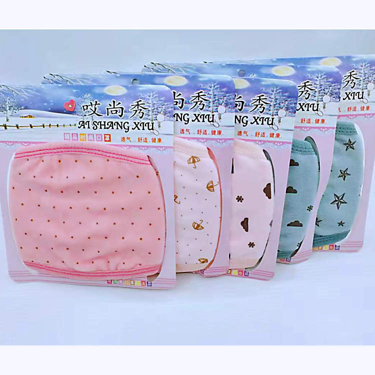 女士加绒卡通口罩两种包装防尘保暖骑行口罩时尚防风防寒礼物