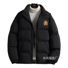 秋冬加厚夹棉棉服外套港风寒冬季保暖抗寒立领棉衣男款棉袄