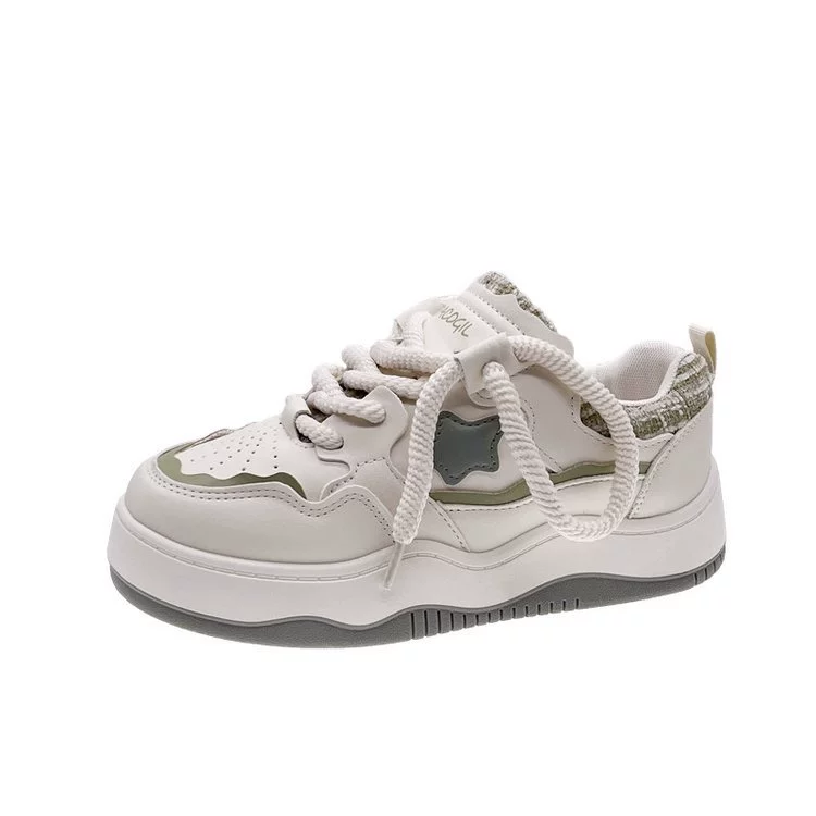 White shoes platform, summer genuine sneakers for leisure