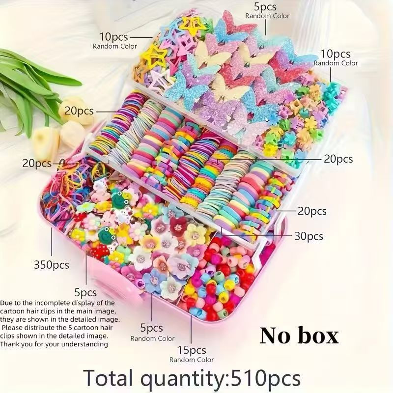 Explosiones transfronterizas de niños toque de cabello clip de cabello combinación de caja de regalo para bebés anillo de cabello para niñas clips para el cabello