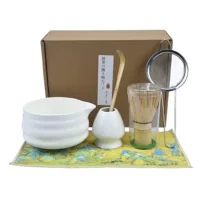 Matcha, Japanese tea cup, mixing stick, set