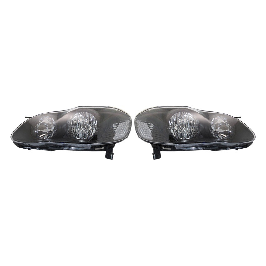 Adecuado para Toyota 03-08 Carola negro con reflector blanco faro halógeno coche original semi-montaje