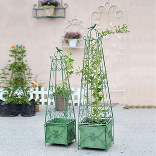 European style potted plant storage rack indoor wrought iron old rose climbing rack outdoor garden rose climbing rack