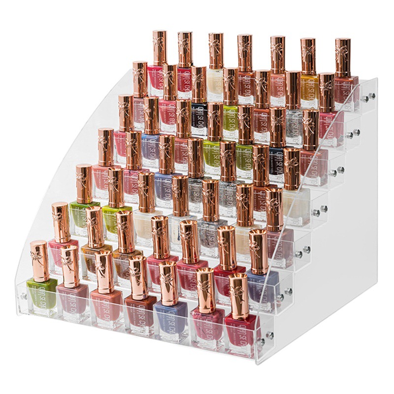 Estante de exhibición de esmalte de uñas acrílico multi-capa de plástico transparente esmalte de uñas caja de almacenamiento de pegamento estante de exhibición de salón de uñas estante cosmético