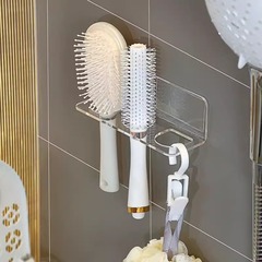浴室用コーム収納ラック壁掛け歯磨き粉カミソリ収納ラック穴なし浴室用ヘアドライヤー収納