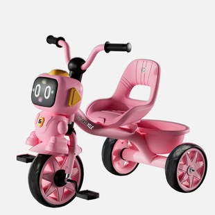 Export Model 2-5 Years Old New Kidsren's Tricycle Cartoon Bicycle with Backrest Storage Box with Light and Music