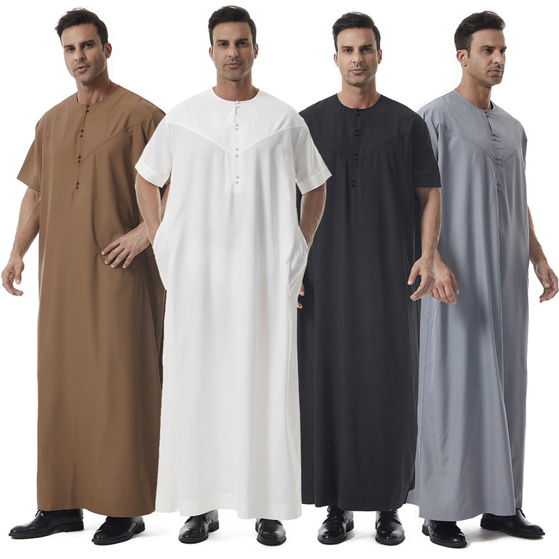 Factory In-Stock Men's Short-Sleeved Long Shirt Ethnic Clothing Th845 Factory In-Stock Men's Short-Sleeved Long Shirt Ethnic Clothing Th845