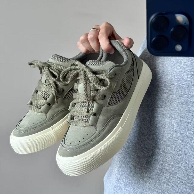 Spring Men's Casual Versatile Trendy Shoes Burgundy Ins Niche Design Loafers American High Street