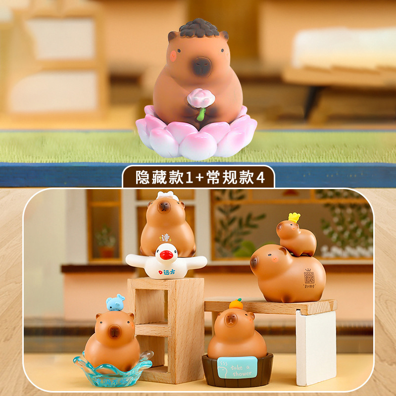 圣诞节礼品憨态卡皮巴拉豚个圣诞礼物盲盒摆件家居装饰品厂家直销|undefined