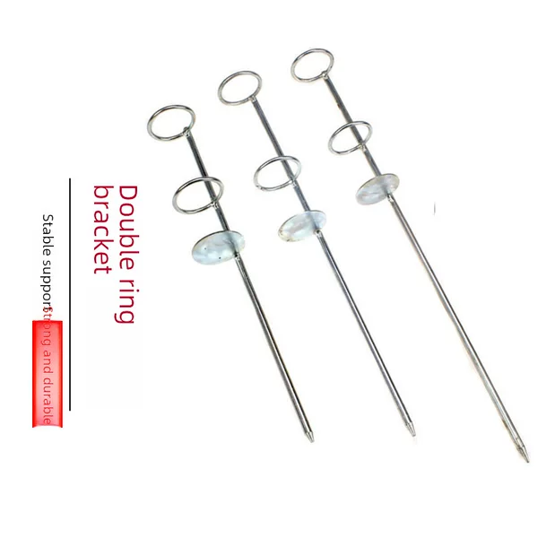 Fishing Bracket Sea Rod Double Circle Ground Insert Simple Fishing Rod Turret Double Ring Throwing Rod Accessories Support Frame Ground Fork in Stock