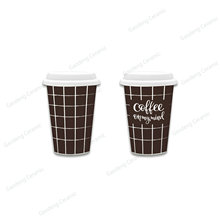 创意无把手陶瓷杯带硅胶盖燕麦咖啡杯  广告图案茶水马克杯定制