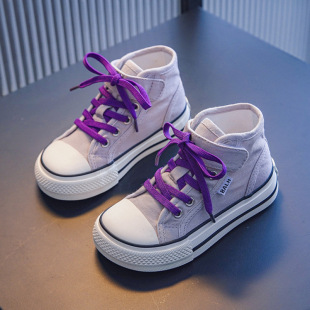 Children's Canvas Shoes High-Top Spring & Fall Sneakers 2025 Spring and Summer New Girls' Cloth Shoes Boys' Shoes Baby Casual Shoes