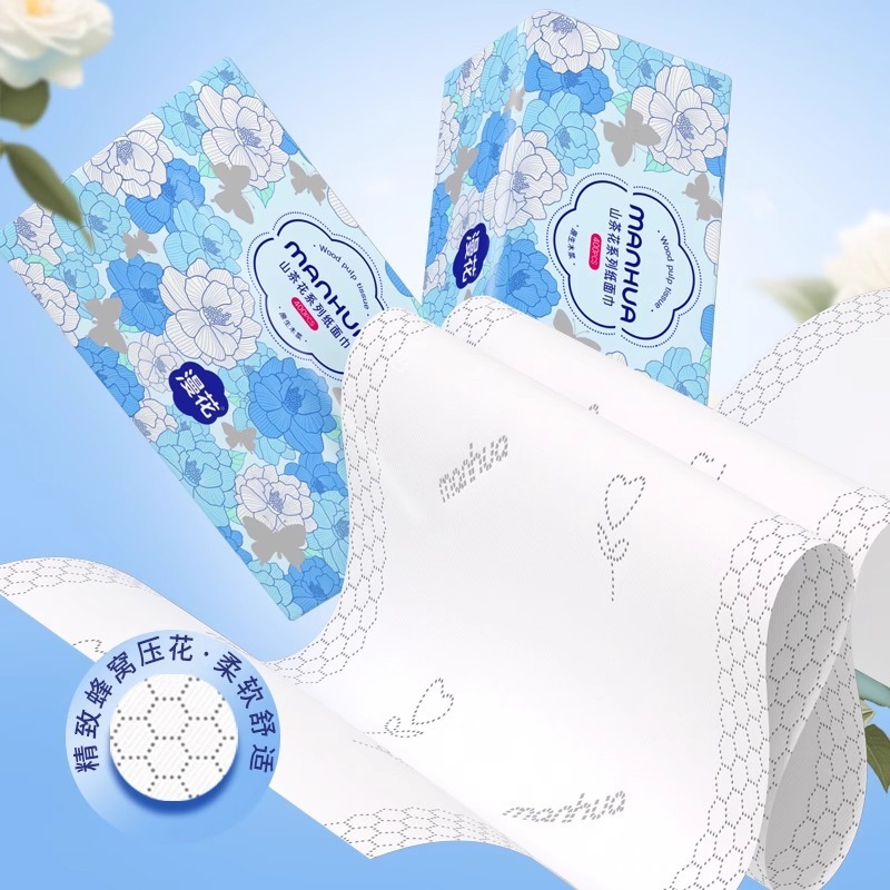 マンフラワー トイレットペーパー 400枚*6パック フルボックス ナプキン ハンドタオル 家庭用大パック お手頃価格のフェイシャルティッシュ|undefined