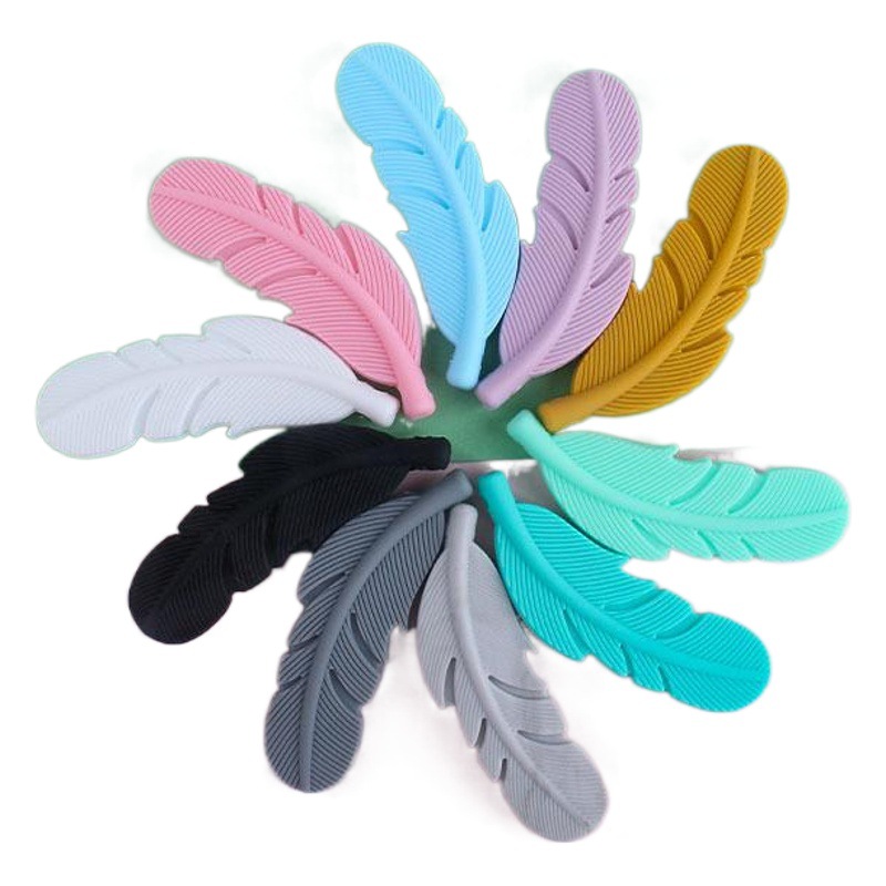 Bebé suministros de plumas de silicona perlas sueltas bebé molar pulsera pezón cadena anti-caída de la cadena DIY accesorios de la joyería