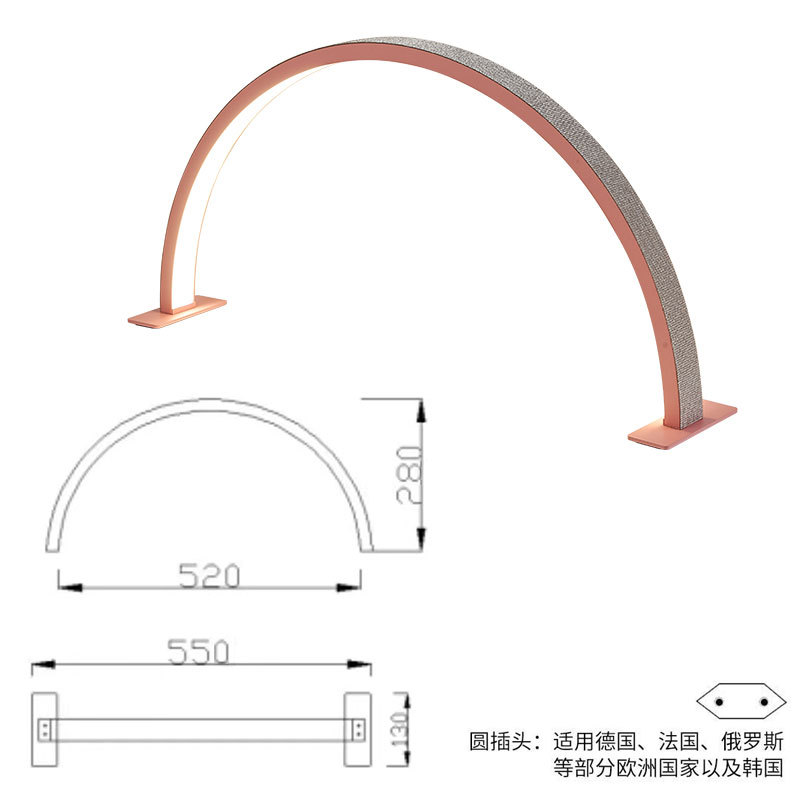 Nuevo medio mes de manicura lámpara LED protector de ojos manicura pestañas bordado lámpara de brillo de salón de belleza especial lámpara de horneado lámpara transfronteriza