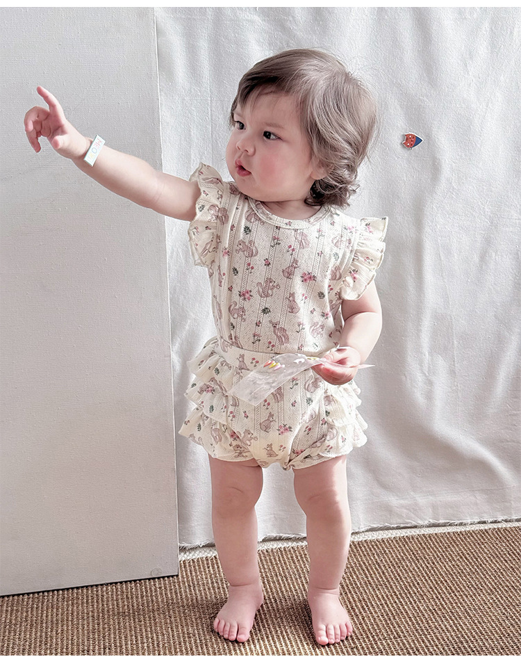 Completo due pezzi pagliaccetto con volant e vestito bimba_voghion.com