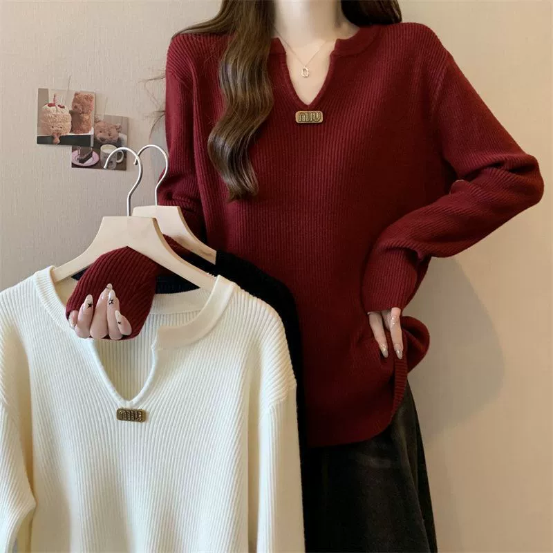 Женская футболка с длинным рукавом, базовый слой, подходит для весны, осени и зимы, новый стиль, свободный крой, стройнящая, больших размеров, средней длины.