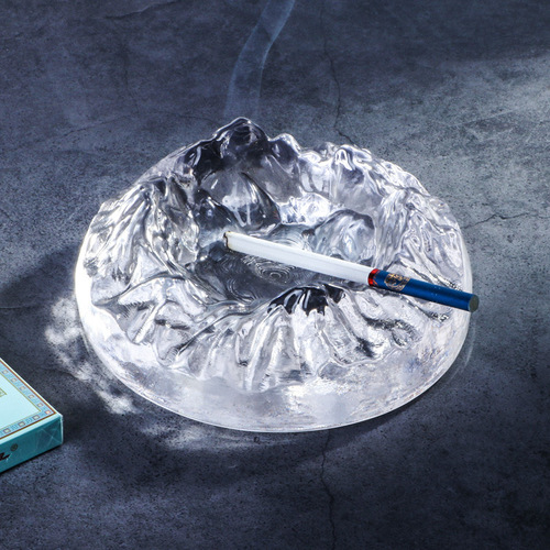 Nordic modern creative glass snow mountain ashtray glacier personalized ashtray home living room coffee table trendy ornaments