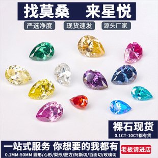 Wuzhou Artificial Cultivated Gem Ab Colorfulful Round Moissanite Colorfuled Gemstone Sea Blue Ring Jewelry Clock Inlay
