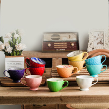 现货批发可一件代发印花汤杯家用水杯马克杯咖啡杯早餐杯陶瓷