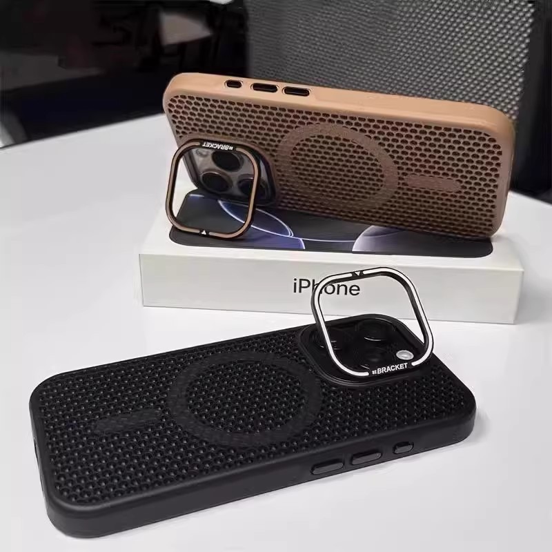 放熱磁気レンズホルダー携帯電話ケース Apple 16promax 携帯電話ケースハニカム iPhone 保護カバーに適しています|undefined
