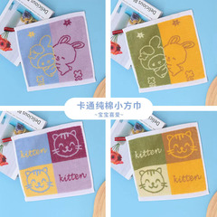 子供用正方形タオル、柔らかく快適、吸水性と通気性に優れた綿ガーゼベビータオル、小さな洗顔タオル、在庫あり、卸売タオル