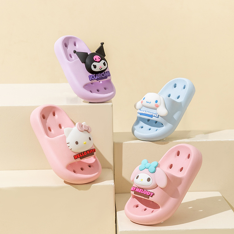 Hello Kitty children's girls' slippers, Sanrio indoor home non-slip girls' slide sandals, parent-child style Hello Kitty children's girls' slippers, Sanrio indoor home non-slip girls' slide sandals, parent-child style