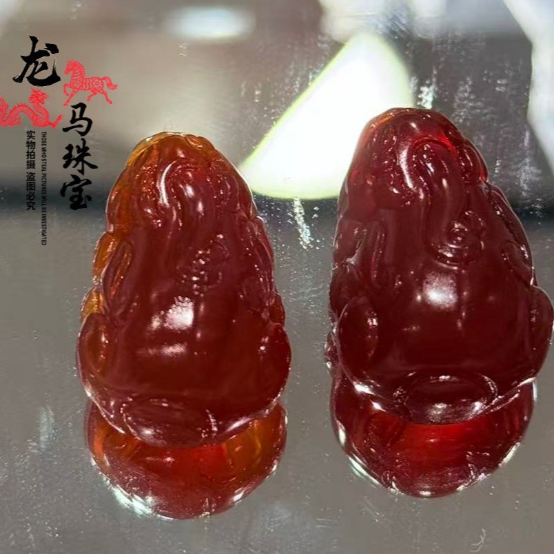直播天然红玛瑙貔貅手把件解压红玛瑙貔貅饰品吊坠男款
