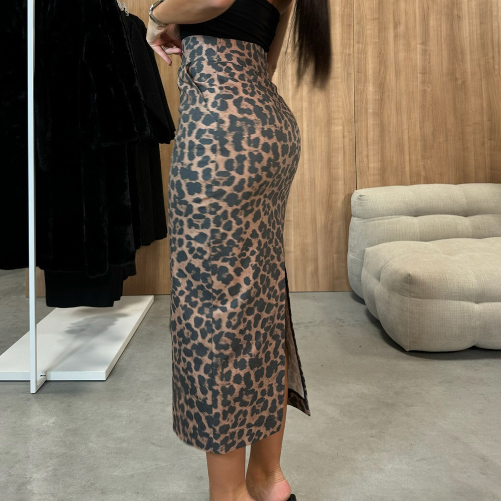 Cross-border 2024 Autumn/Winter Elegant High-Waisted Slit Leather Fashion Slim-Fit Pocket PU Bodycon Skirt_ecoleips.com