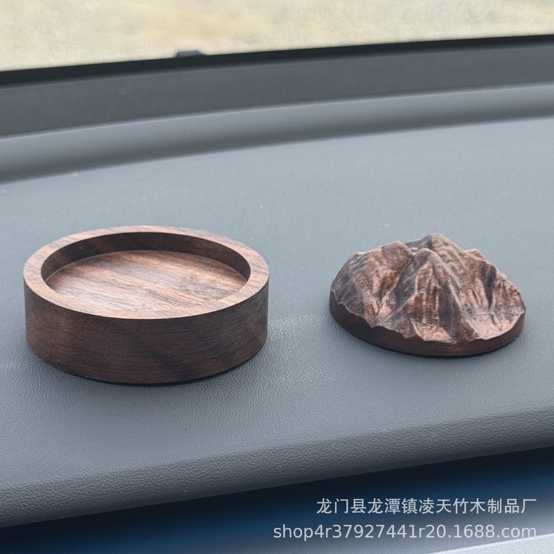日照金山無火香炉 室内車載センターコンソール用アロマ香水 寝室用エッセンシャルオイル置物 香り ブラックウォールナット|undefined