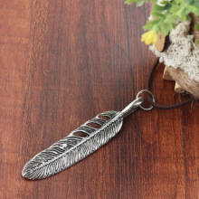 朋克潮流男女项链长款韩版时尚百搭羽毛吊坠毛衣链秋冬服装装饰品