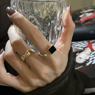冷淡风戒指女ins开口个性不规则素圈食指戒2022新款潮流网红饰品