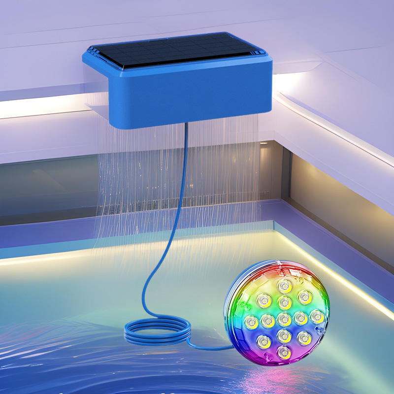 Amazon's Popular Solar Pool Light Led Underwater Round Colorful Waterproof Ip68 Cross-Border New Underwater Light