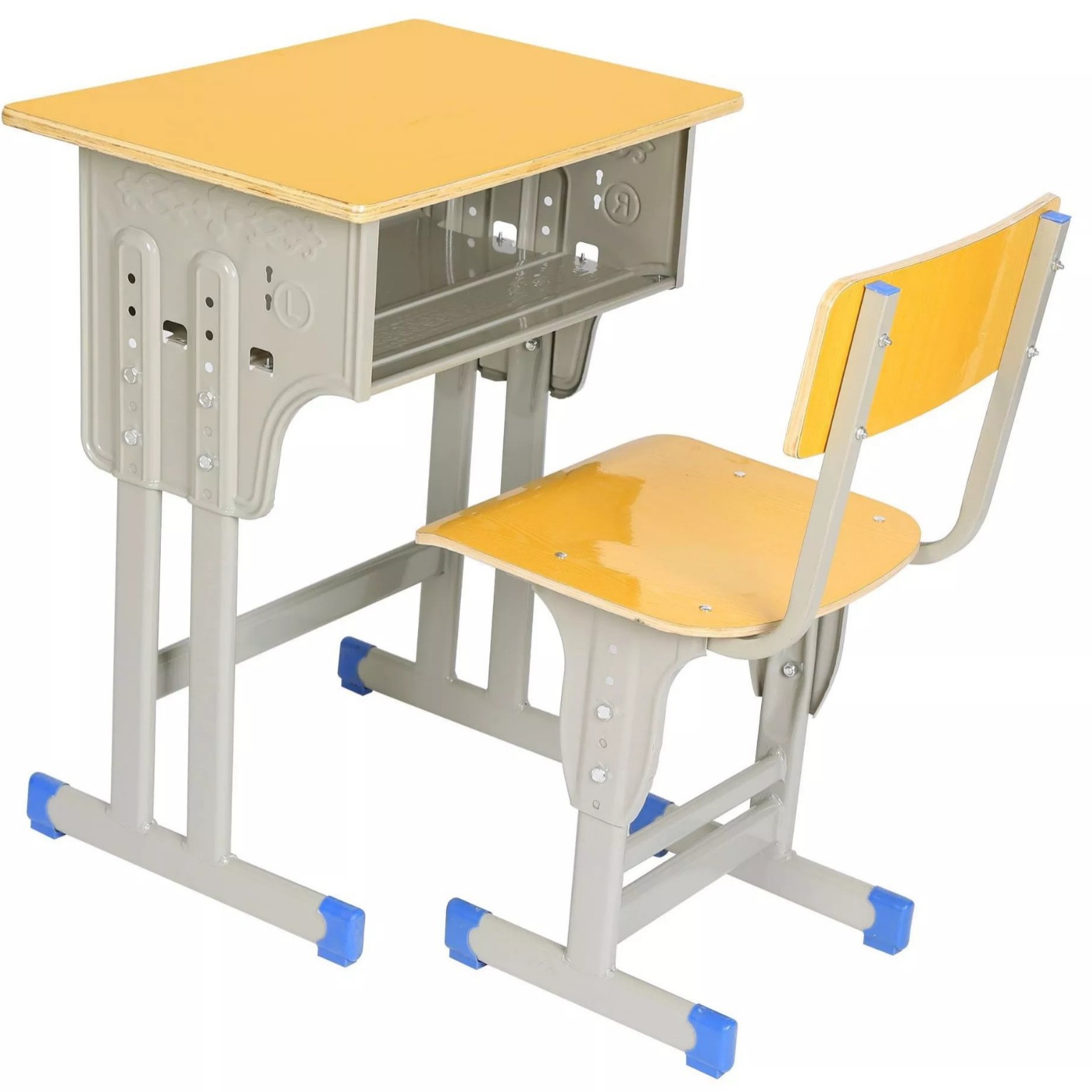 Mesa y silla de estudiantes, mesa de escritorio de estudiantes de primaria y media, mesa y silla de clases de entrenamiento de la escuela, mesa y escritorio de metal