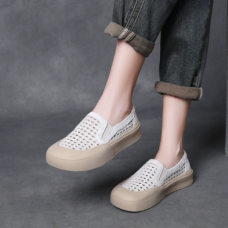 Leather summer comfortable breathable sandals, cowhide, soft sole