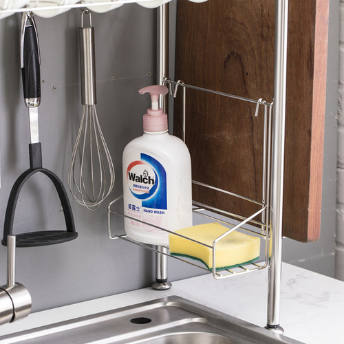 Manufacturer wholesale stainless steel double layer sink rack storage rack drain basket dish rack knife and chopstick rack kitchen kitchenware cross-border